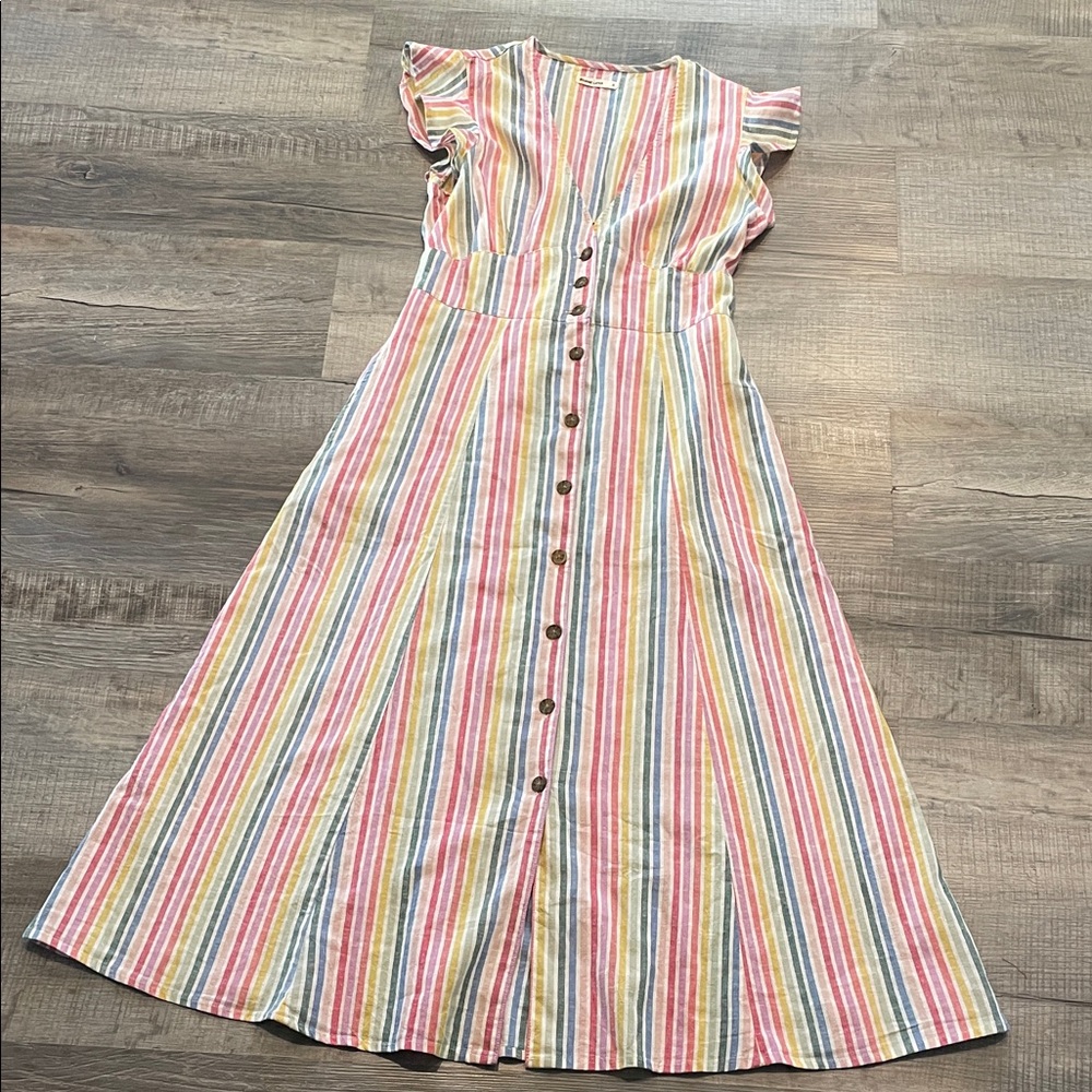 Marine Layer Multicolor Striped Asymmetrical Dress - image 1